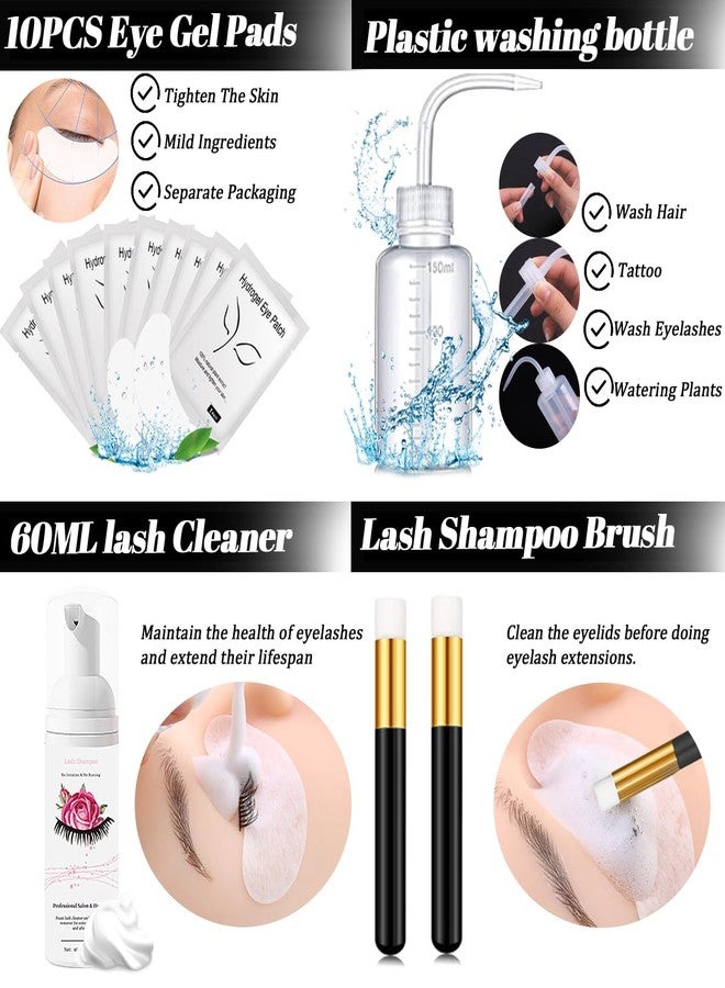 QUKLOGEN Lash Extension Kit for Beginners Lash Mannequin Head with Replaced Eyelids False Eyelashes Practice Eyelash Strips Facial Mister Tweezers Glue USB Fan Professional Set - Image 5